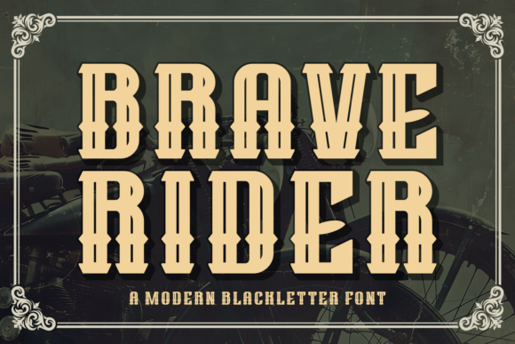 Brave Rider: A Bold Fusion of Modern Blackletter and Vintage Americana