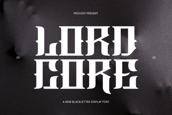 Lordcore: A Bold, Geometric Blackletter Font for Futuristic and Industrial Design