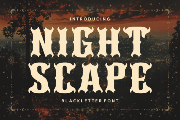 Night Scape: A Gothic Font with Celestial Charm