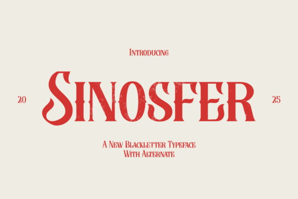 Sinosfer: A Modern Blackletter Typeface for Early Autumn and Spooky Season Design