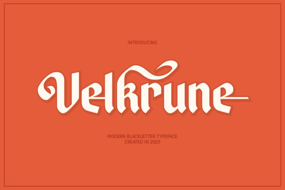 Velkrune: A Modern Blackletter Typeface Bridging Retro Aesthetics and Contemporary Design